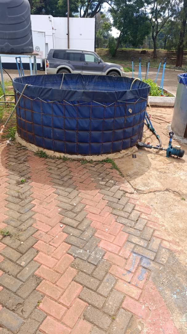 Residential PVC liner tank with pump installation